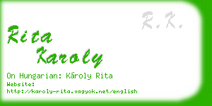 rita karoly business card